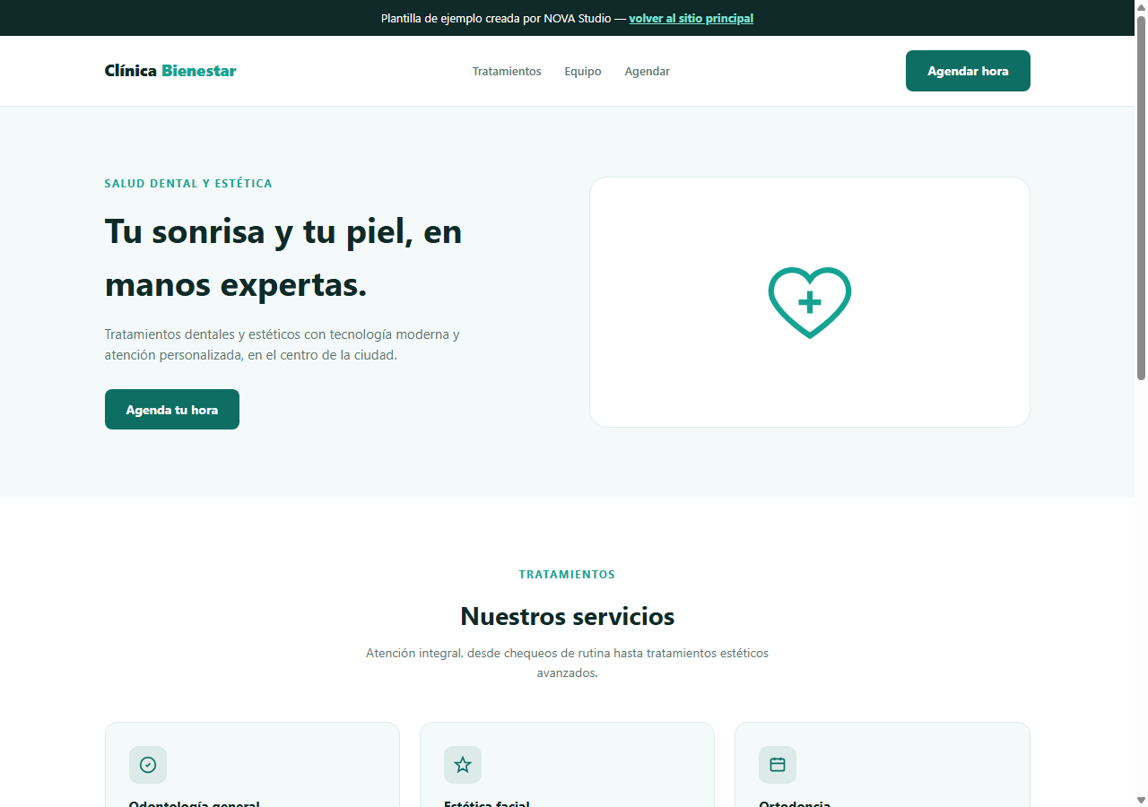Vista previa plantilla Clínica