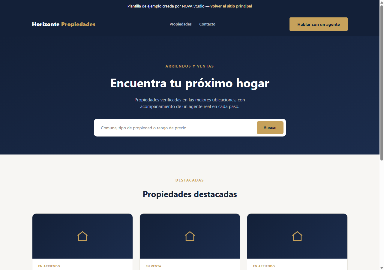 Vista previa plantilla Inmobiliaria